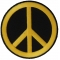 Peace Sign Iron on Patch Yellow On Black