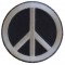 Peace Sign Novelty Iron on Patch Gray On Black