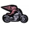 Pink Biker Angel On Motorcycle Patch