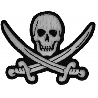 White Pirate Sword Skull Patch | Embroidered Patches