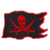 Pirate Skull Patch Red