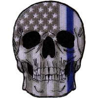 Police Skull Blue line US Flag Patch