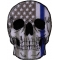 Blue Stripe American Flag Skull Police Patch