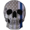 American Flag Blue Stripe Skull Patch