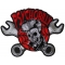 Psychobilly Skull and Wrenches Patch