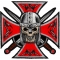 Red Maltese Cross Skull Knight Patch