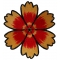 Red Yellow Flower Iron on Patch