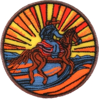 Riding into the Sunset Horse Iron on Patch