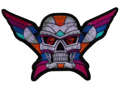 Robot Skull Colorful Large Back Patch