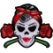 Girly Skull and Roses Patch
