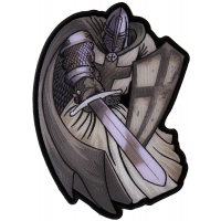 Silver Cape Templar Knight Large Back Patch