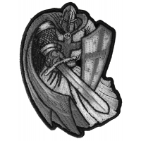 Silver Cape Templar Knight Patch