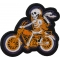 Skeleton Biker on Motorcycle Patch