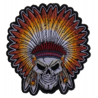 Skull Indian Head Dress Small Patch | Embroidered Patches