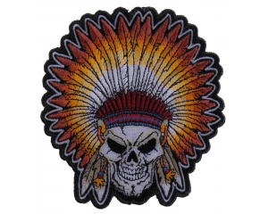 Skull Indian Head Dress Small Patch | Embroidered Patches
