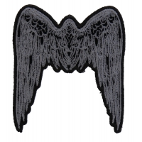Small Angel Wings Patch Grey | Embroidered Patches