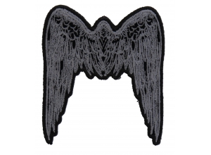 Small Angel Wings Patch Grey | Embroidered Patches