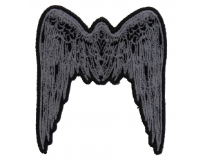 Small Angel Wings Patch Grey | Embroidered Patches