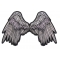 Small Beautiful Angel Wings Grey Biker Patch