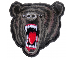 Small Black Bear Biker Patch | Embroidered Patches