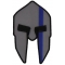Spartan Helmet Patch with Blue Stripe
