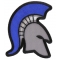 Spartan Helmet Blue Helmet Mohawk Patch