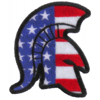 Spartan Helmet With US Flag Patch