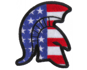 Spartan Helmet With US Flag Patch