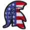 Spartan Helmet With US Flag Patriotic Iron on Patch