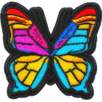 Stained Glass Butterfly Iron on Patch