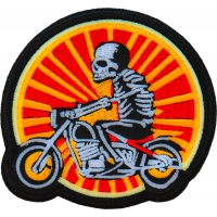 Sunset Skeleton Biker Motorcycle Patch Embroidered