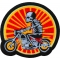 Sunset Skeleton Biker on Motorcycle Patch