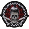 Elvis Hair Skull, Web and Switchblades Patch