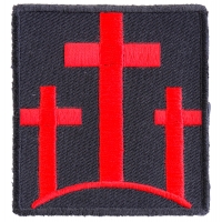 Three Crosses In Red Patch | Embroidered Patches