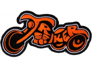 Triker Small Patch In Orange And Black | Embroidered Biker Patches