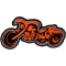 Triker Iron on Biker Patch In Orange and Black