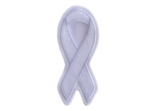 White Lung Cancer Awareness Ribbon Patch