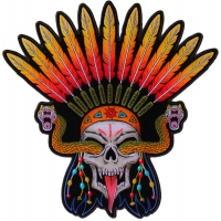 Wicked Skull Snakes Feathers Large Back Patch