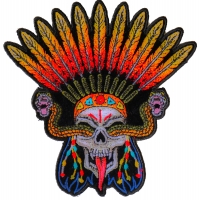 Wicked Snake Skull and Feathers Iron on Patch