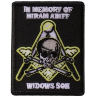 Widows Son Mason Patch In Memory Of Hiram Abiff | Embroidered Patches