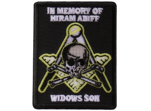 Widows Son Mason Patch In Memory Of Hiram Abiff | Embroidered Patches