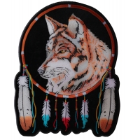 Wolf And Feathers Large Back Patch | Embroidered Patches