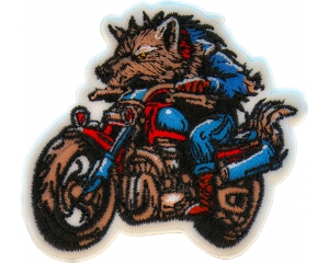 Wolf on Motorcycle Patch