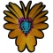 Yellow Flower Butterfly Iron on Patch