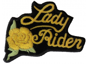 Yellow Lady Rider Rose Patch | Embroidered Biker Patches