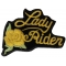 Yellow Lady Rider Rose Biker Patch