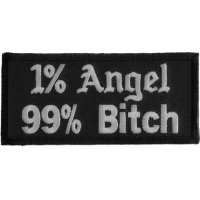 1 Percent Angel 99 Percent Bitch Patch | Embroidered Patches