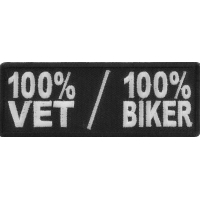100 Percent Vet 100 Percent Biker Patch