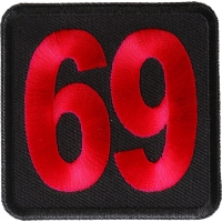 69 Patch Black Red Square