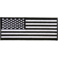 American Flag Patch Black White 5 inch